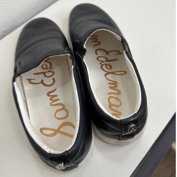 Sam Edelman Black Leather White Base Slip On Shoe 5 - Picture 15 of 15